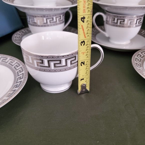 Alpine Cuisine Tea Cups and Saucers Fine Porcelain Germany 12 Pcs Set New - Picture 8 of 10